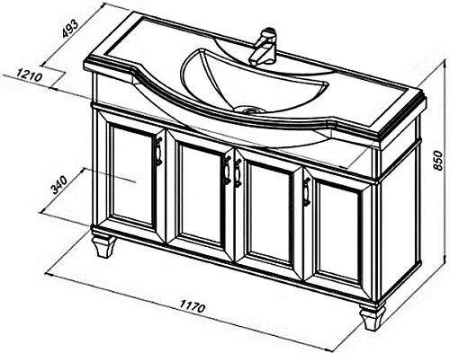 Комплект мебели Aquanet Валенса New (Классик) 120 белый 00249604 Комплект мебели Aquanet Валенса New (Классик) 120 белый 00249604