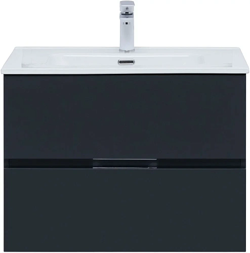 Тумба под раковину Aquanet Алвита New 70 2 ящика, антрацит 00303908 Тумба под раковину Aquanet Алвита New 70 2 ящика, антрацит 00303908