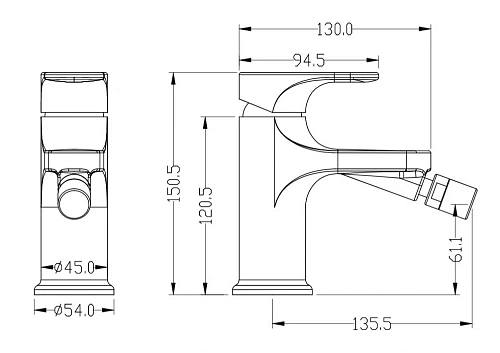 Смеситель для биде Boheme SPECTRE 456-BR Бронза Смеситель для биде Boheme SPECTRE 456-BR Бронза