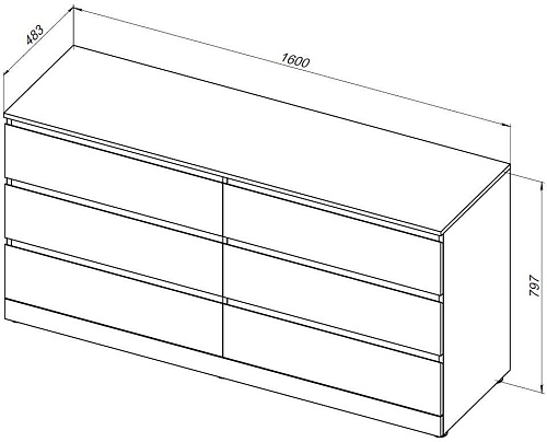 Комод Aquanet Сканди 1600x480 Дуб эдгрейн (6 ящиков) 00302547 Комод Aquanet Сканди 1600x480 Дуб эдгрейн (6 ящиков) 00302547