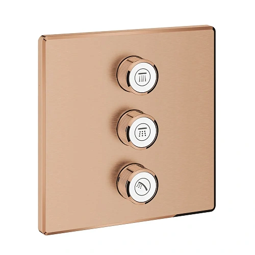 Смеситель для ванны GROHE Grohtherm SmartControl, квадратная розетка, теплый закат матовый (29127DL0 Смеситель для ванны GROHE Grohtherm SmartControl, квадратная розетка, теплый закат матовый (29127DL0