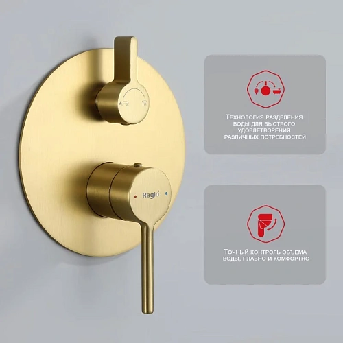 Душевая система Raglo R20.27.03 встраиваемая, сатин золотой Душевая система Raglo R20.27.03 встраиваемая, сатин золотой