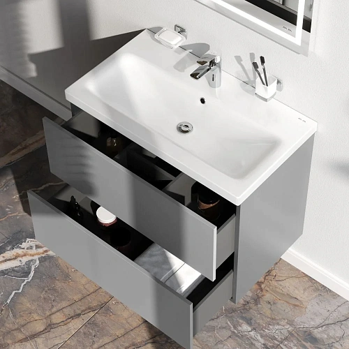 Тумба под раковину AM.PM Gem M90FHX07522GM подвесная, 75 см push-to-open, графит матовый Тумба под раковину AM.PM Gem M90FHX07522GM подвесная, 75 см push-to-open, графит матовый