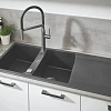 Кухонная мойка GROHE K500 с 2 чашами, 1160 x 500 мм, серый гранит (31647AT0) Кухонная мойка GROHE K500 с 2 чашами, 1160 x 500 мм, серый гранит (31647AT0)