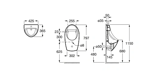 Писсуар Roca Euret 35945H000 Писсуар Roca Euret 35945H000