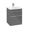 Картинка анонса товара «тумба под раковину villeroy &amp; boch venticello 46 a92201fp glossy grey, с ручками хром»