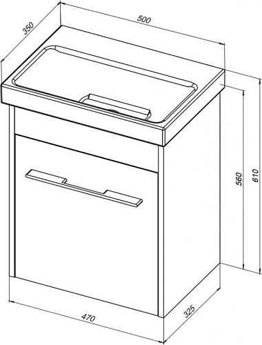Тумба с раковиной Aquanet Августа 50 (Moduo Slim) белый 00254069 Тумба с раковиной Aquanet Августа 50 (Moduo Slim) белый 00254069