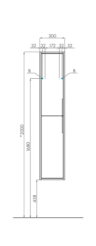 Шкаф-пенал Aquaton Рико белый, ясень фабрик 1A216603RIB90 Шкаф-пенал Aquaton Рико белый, ясень фабрик 1A216603RIB90
