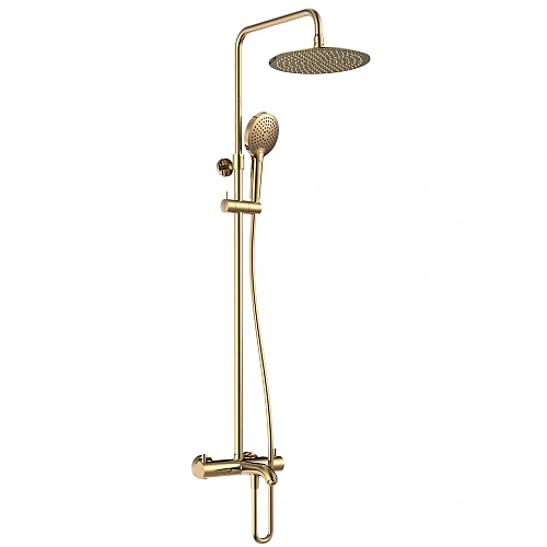 Душевая система AQUAme AQM8008BG с термостатом, Ø250, лейка 3 реж, высота 1100-1500мм, Brushed gold Душевая система AQUAme AQM8008BG с термостатом, Ø250, лейка 3 реж, высота 1100-1500мм, Brushed gold