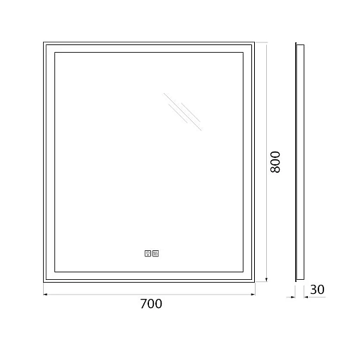 Зеркало BelBagno SPC-GRT-700-800-LED-TCH-WARM 12W 220-240V 700x30x800 с подсветкой сенсорным выключателем и подогревом Зеркало BelBagno SPC-GRT-700-800-LED-TCH-WARM 12W 220-240V 700x30x800 с подсветкой сенсорным выключателем и подогревом