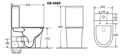Унитаз напольный GROSSMAN GR-4469S Galaxy 610x365x830 безободковый с тонкой крышкой Унитаз напольный GROSSMAN GR-4469S Galaxy 610x365x830 безободковый с тонкой крышкой