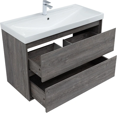 Тумба под раковину Aquanet Милан 100 дуб рошелье 00336375 подвесная Тумба под раковину Aquanet Милан 100 дуб рошелье 00336375 подвесная