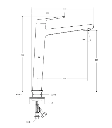 Смеситель для раковины BelBagno ARDENTE-LMC-CRM-W0 хром Смеситель для раковины BelBagno ARDENTE-LMC-CRM-W0 хром