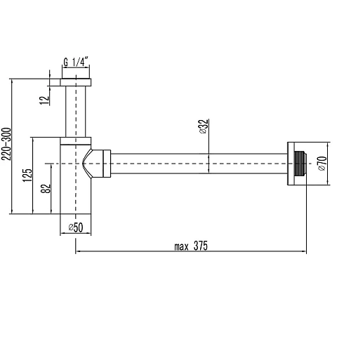 Сифон для раковины Lemark LM8300BL черный матовый Сифон для раковины Lemark LM8300BL черный матовый