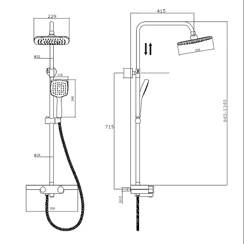 Душевая система RUSH (ST4235-50) Душевая система RUSH (ST4235-50)
