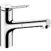 Картинка анонса товара «смеситель для кухни hansgrohe zesis m33 150, с вытяжным изливом 74810000, хром»
