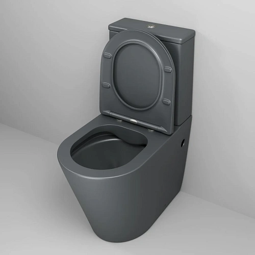 Унитаз напольный GROSSMAN GR-4480GMS Color 620x365x810 серый матовый безободковый с тонкой крышкой Унитаз напольный GROSSMAN GR-4480GMS Color 620x365x810 серый матовый безободковый с тонкой крышкой