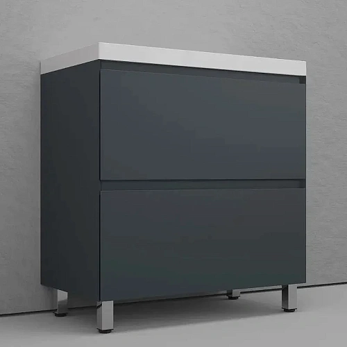 Тумба под раковину Style Line Манхэттен 80 см ЛС-00002372 напольная, графит Тумба под раковину Style Line Манхэттен 80 см ЛС-00002372 напольная, графит