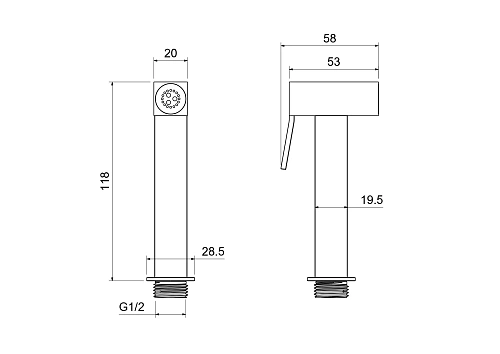 Гигиеническая лейка Aquatek AQ2058CR Хром Гигиеническая лейка Aquatek AQ2058CR Хром