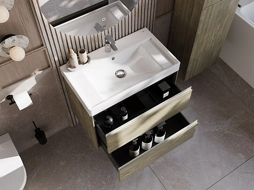 Тумба под раковину Roca Ona 800 темный вяз 2 ящика A857630511 Тумба под раковину Roca Ona 800 темный вяз 2 ящика A857630511