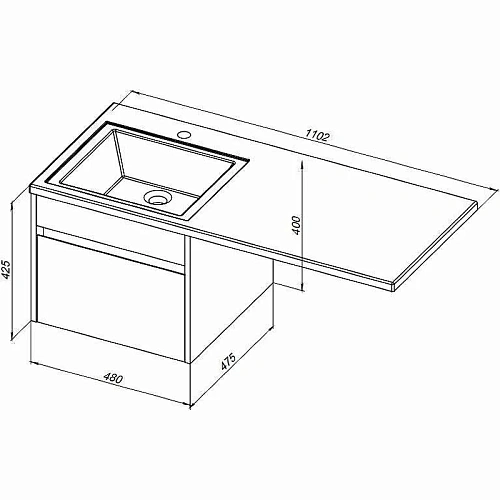 Тумба с раковиной Aquanet Токио 110 R белый (подвесная, 1 ящик) 00239209 Тумба с раковиной Aquanet Токио 110 R белый (подвесная, 1 ящик) 00239209