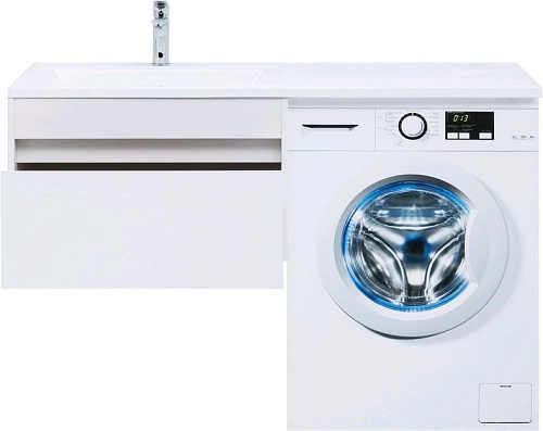 Тумба с раковиной Aquanet Токио 130 L белый (подвесная, 1 ящик) 00236917 + 00235501 Тумба с раковиной Aquanet Токио 130 L белый (подвесная, 1 ящик) 00236917 + 00235501