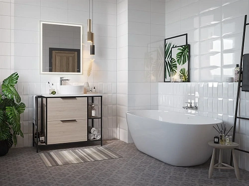 Плитка керамическая Cersanit Evolution кирпичи белый рельеф 20x44 EVG053 Плитка керамическая Cersanit Evolution кирпичи белый рельеф 20x44 EVG053