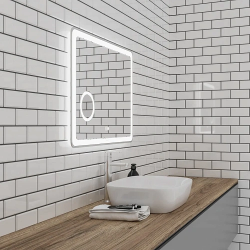 Зеркало GROSSMAN LEO (900x800x45) LED с сенсорным выкл.,подогревом и увеличительным стеклом 169080 Зеркало GROSSMAN LEO (900x800x45) LED с сенсорным выкл.,подогревом и увеличительным стеклом 169080