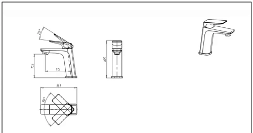 Смеситель для раковины Bravat Frey F1368401CP-ENG Смеситель для раковины Bravat Frey F1368401CP-ENG
