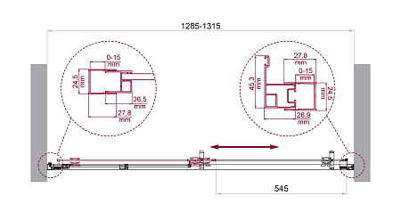 Душевая дверь BelBagno LUCE-BF-1-130-C-Cr