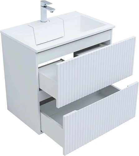 Тумба под раковину Aquanet Джейн 70 белый матовый 00313285 напольная/подвесная Тумба под раковину Aquanet Джейн 70 белый матовый 00313285 напольная/подвесная