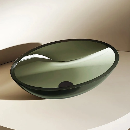 Раковина ABBER Kristall AT2802Vesuvian прозрачная, накладная, оливковая Раковина ABBER Kristall AT2802Vesuvian прозрачная, накладная, оливковая