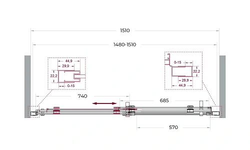 Душевая дверь BelBagno MARINO-2-BF-1-150-C-GM 150 см, профиль оружейная сталь, стекло прозрачное Душевая дверь BelBagno MARINO-2-BF-1-150-C-GM 150 см, профиль оружейная сталь, стекло прозрачное