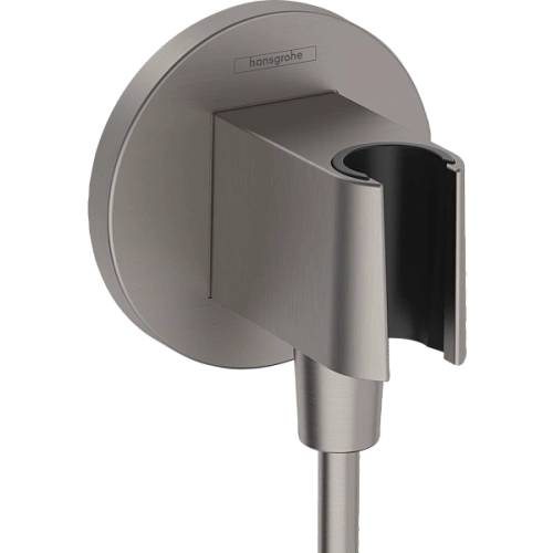 Шланговое подключение Hansgrohe FixFit Porter S с держателем для душа 26888340, шлифованный черный х Шланговое подключение Hansgrohe FixFit Porter S с держателем для душа 26888340, шлифованный черный х