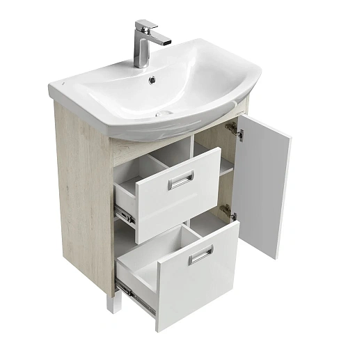 Тумба под раковину Aquaton Бекка PRO 70 белый, дуб сомерсет 1A208701BAC20 Тумба под раковину Aquaton Бекка PRO 70 белый, дуб сомерсет 1A208701BAC20