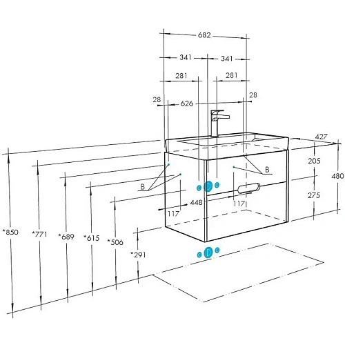 Тумба под раковину Aquaton Оливия 70 бежевый, дуб велл 1A254301OLVG0 Тумба под раковину Aquaton Оливия 70 бежевый, дуб велл 1A254301OLVG0
