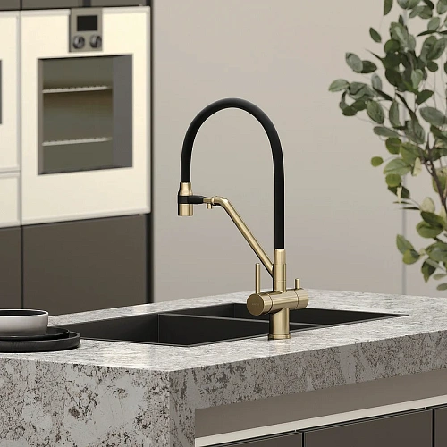 Смеситель для кухни Sancos Dora SC4003BG под фильтр, брашированное золото Смеситель для кухни Sancos Dora SC4003BG под фильтр, брашированное золото