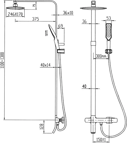Душевая система Kaiser Zinger 35282 с термостатом Душевая система Kaiser Zinger 35282 с термостатом