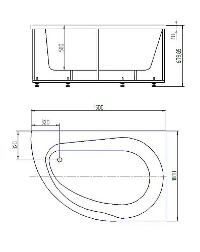 Акриловая ванна Aquatek Вирго левая пустая с фронтальным экраном VIR150-0000038 Акриловая ванна Aquatek Вирго левая пустая с фронтальным экраном VIR150-0000038