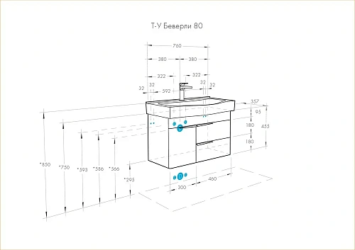 Тумба под раковину Aquaton Беверли 80 белый 1A235501BV010 Тумба под раковину Aquaton Беверли 80 белый 1A235501BV010