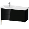 Картинка анонса товара «тумба под раковину duravit xviu xv44960b140 напольная 120 см черный глянцевый»