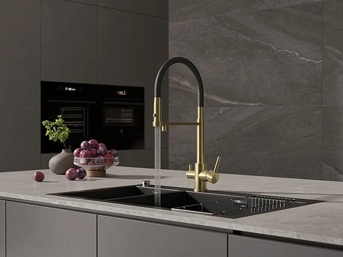 Смеситель для кухни Cersanit ZEN 68251 золотой Смеситель для кухни Cersanit ZEN 68251 золотой