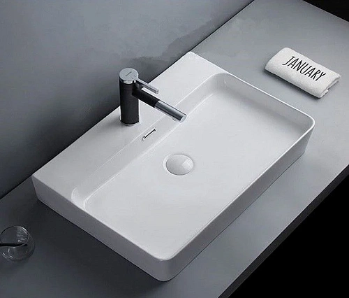 Раковина CeramaLux D1338 накладная/подвесная, белый Раковина CeramaLux D1338 накладная/подвесная, белый