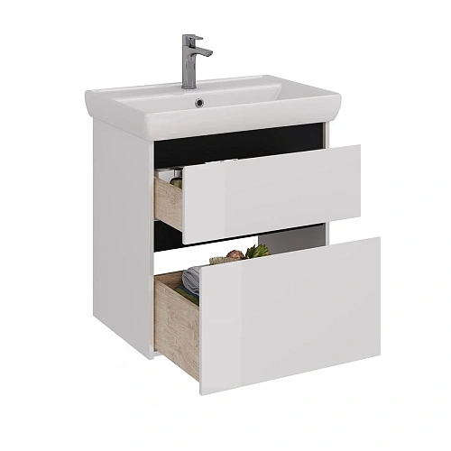 Тумба под раковину Lemark COMBI 70 см подвесная/напольная, черный/белый LM03C70T-black Тумба под раковину Lemark COMBI 70 см подвесная/напольная, черный/белый LM03C70T-black