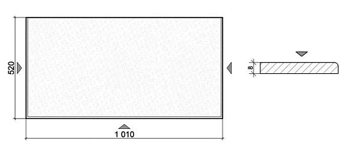 Столешница Armadi Art NeoArt 853-110-D стекло 110см прямая DELMAR Столешница Armadi Art NeoArt 853-110-D стекло 110см прямая DELMAR
