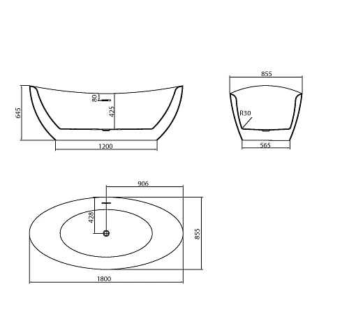 Ванна отдельностоящая GROSSMAN Galaxy GR-1402M Galaxy (180x85x65) Ванна отдельностоящая GROSSMAN Galaxy GR-1402M Galaxy (180x85x65)