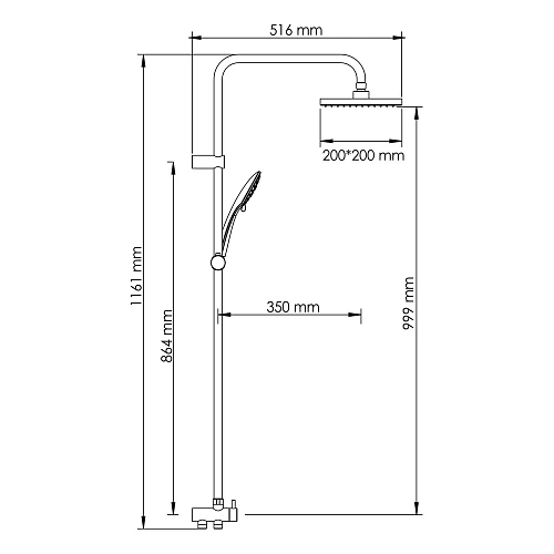 Душевая система WasserKRAFT A017 хром Душевая система WasserKRAFT A017 хром