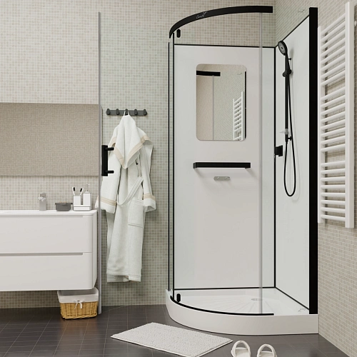 Душевая кабина Ceruttispa KORRA90B 90x90x205 профиль черный, стекло прозрачное Душевая кабина Ceruttispa KORRA90B 90x90x205 профиль черный, стекло прозрачное