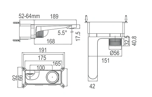 Смеситель для раковины ARROW ARM12868CP хром встраиваемый Смеситель для раковины ARROW ARM12868CP хром встраиваемый