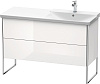 Картинка анонса товара «тумба под раковину duravit xsquare xs446902222 напольная 121 см белая глянцевый»